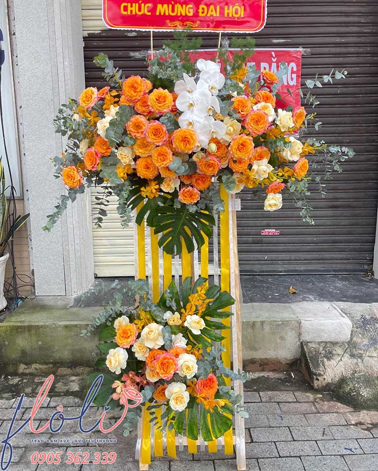 Kệ hoa chúc mừng đại hội ở TPHCM shop FLoLi