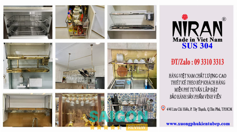 Phụ kiện tủ bếp inox 304 Niran tại TPHCM