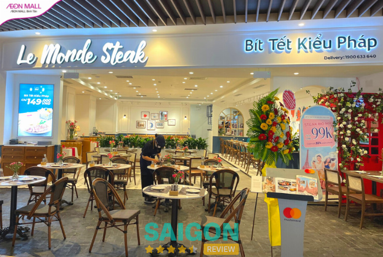 nhà hàng Le Monde Steak tại AEON Mall Bình Tân