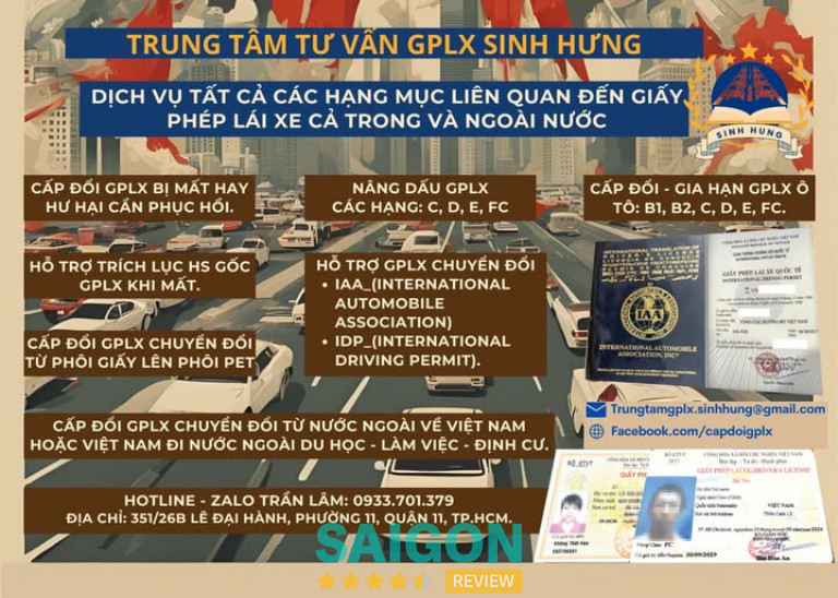 Trung Tâm Sinh Hưng hỗ trợ đổi giấy phép lái xe quốc tế ở tphcm