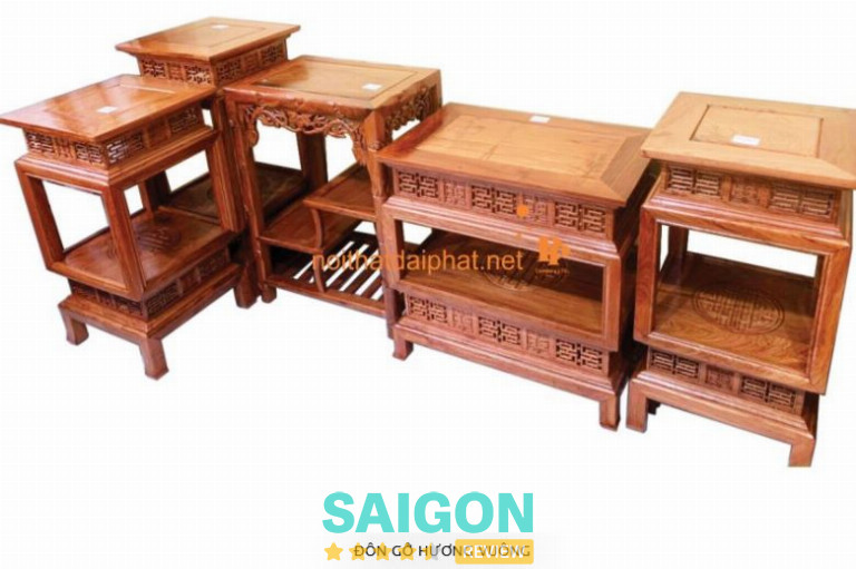 Đồ Gỗ Nội Thất Đại Phát cung cấp đôn cao mặt vuông, mặt chữ nhật gỗ hương tại TPHCM