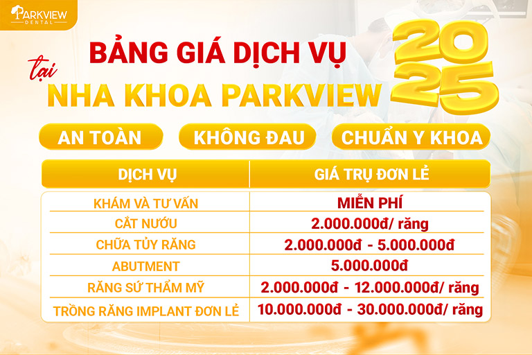 Bảng giá dịch vụ nha khoa parkview dental