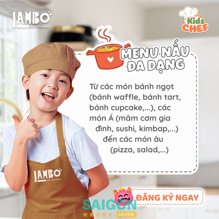 lớp nấu ăn tại Lambo Kids Chef 