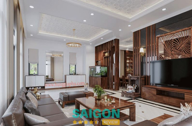 Hưng Gia Phú thiết kế, thi công nội thất gỗ óc chó tại TPHCM