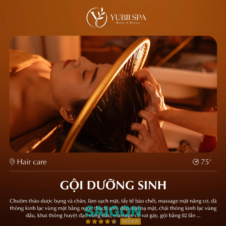 Gội đầu dưỡng sinh tại Yubii Spa 
