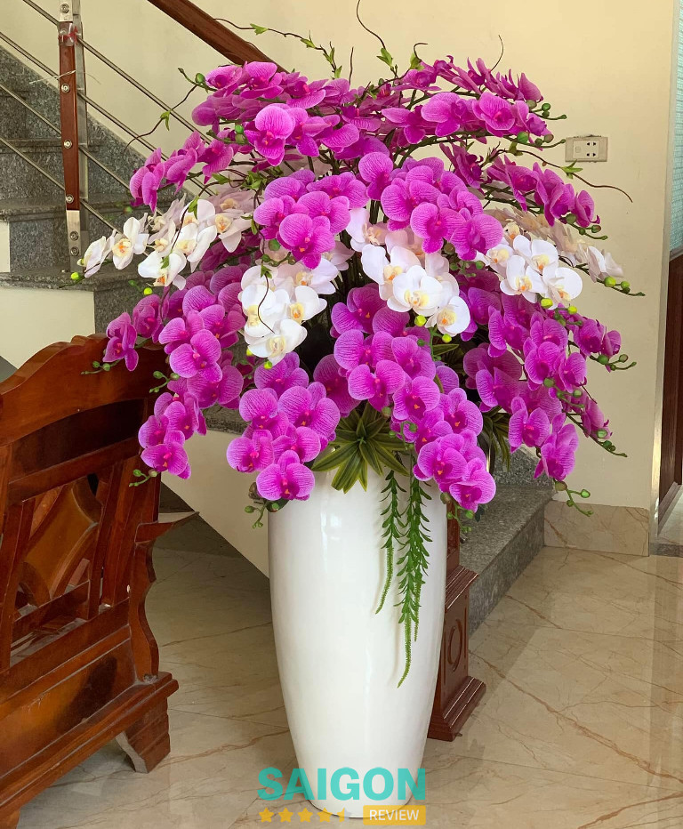 Chậu lan hồ điệp giả đẹp như thật ở tphcm floli