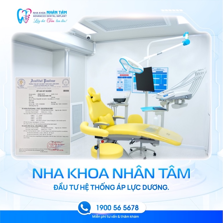 Không gian điều trị hiện đại, vô trùng tại hệ thống Nha khoa Nhân Tâm