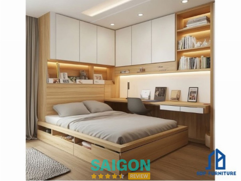 Giường Ngủ Kê 2 Vách