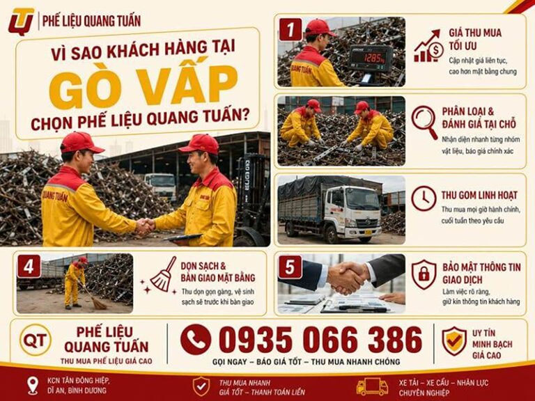 Phế Liệu Quang Tuấn thu mua phế liệu Gò Vấp giá cao