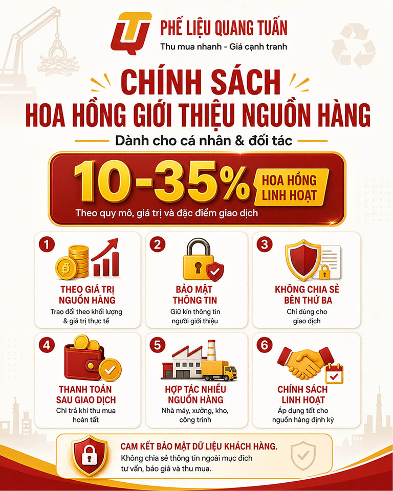 Chính sách hoa hồng giới thiệu nguồn hàng phế liệu thu gom