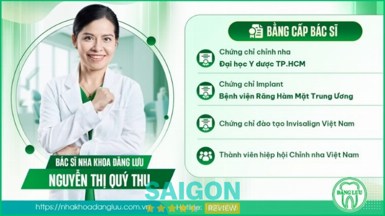 Bác sĩ Nguyễn Thị Quý Thu chuyên chỉnh nha