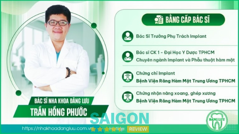 BS.CKI Trần Hồng Phước được đào tạo chuyên sâu về Implant và kỹ thuật phục hồi răng mất